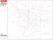 Albany <br /> Wall Map <br /> Zip Code <br /> Red Line Style 2025 Map