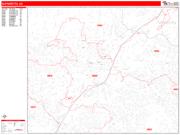 Alpharetta <br /> Wall Map <br /> Zip Code <br /> Red Line Style 2025 Map