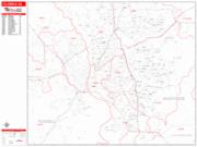 Columbus <br /> Wall Map <br /> Zip Code <br /> Red Line Style 2025 Map