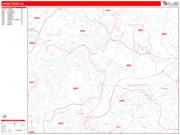 Johns Creek <br /> Wall Map <br /> Zip Code <br /> Red Line Style 2025 Map