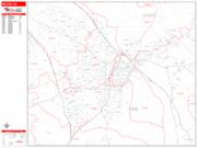 Macon <br /> Wall Map <br /> Zip Code <br /> Red Line Style 2025 Map