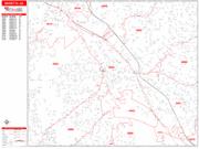 Marietta <br /> Wall Map <br /> Zip Code <br /> Red Line Style 2025 Map