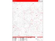 Roswell <br /> Wall Map <br /> Zip Code <br /> Red Line Style 2025 Map