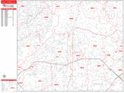 Sandy Springs <br /> Wall Map <br /> Zip Code <br /> Red Line Style 2025 Map