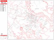 Savannah <br /> Wall Map <br /> Zip Code <br /> Red Line Style 2025 Map