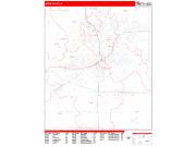 Cedar Rapids <br /> Wall Map <br /> Zip Code <br /> Red Line Style 2025 Map