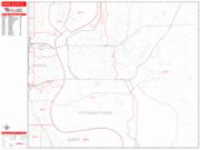 Council Bluffs <br /> Wall Map <br /> Zip Code <br /> Red Line Style 2025 Map