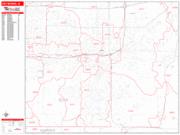 Des Moines <br /> Wall Map <br /> Zip Code <br /> Red Line Style 2025 Map