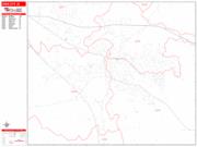 Iowa City <br /> Wall Map <br /> Zip Code <br /> Red Line Style 2025 Map