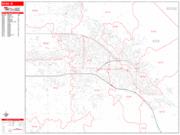 Boise <br /> Wall Map <br /> Zip Code <br /> Red Line Style 2025 Map