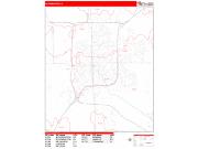 Bloomington <br /> Wall Map <br /> Zip Code <br /> Red Line Style 2025 Map