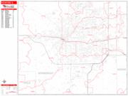 Rockford <br /> Wall Map <br /> Zip Code <br /> Red Line Style 2025 Map