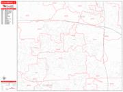 Schaumburg <br /> Wall Map <br /> Zip Code <br /> Red Line Style 2025 Map