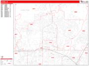 Carmel <br /> Wall Map <br /> Zip Code <br /> Red Line Style 2025 Map