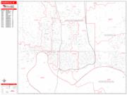 Evansville <br /> Wall Map <br /> Zip Code <br /> Red Line Style 2025 Map