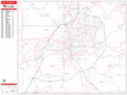 Fort Wayne <br /> Wall Map <br /> Zip Code <br /> Red Line Style 2025 Map