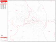 Muncie <br /> Wall Map <br /> Zip Code <br /> Red Line Style 2025 Map