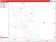 Noblesville <br /> Wall Map <br /> Zip Code <br /> Red Line Style 2025 Map