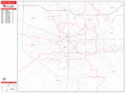 South Bend <br /> Wall Map <br /> Zip Code <br /> Red Line Style 2025 Map