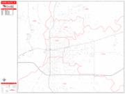 Terre Haute <br /> Wall Map <br /> Zip Code <br /> Red Line Style 2025 Map