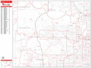 Kansas City <br /> Wall Map <br /> Zip Code <br /> Red Line Style 2025 Map