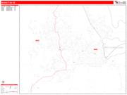 Manhattan <br /> Wall Map <br /> Zip Code <br /> Red Line Style 2025 Map