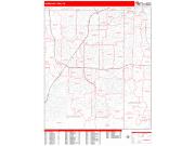 Overland Park <br /> Wall Map <br /> Zip Code <br /> Red Line Style 2025 Map