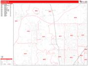 Shawnee <br /> Wall Map <br /> Zip Code <br /> Red Line Style 2025 Map
