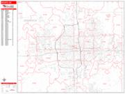Wichita <br /> Wall Map <br /> Zip Code <br /> Red Line Style 2025 Map