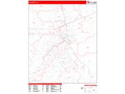 Lafayette <br /> Wall Map <br /> Zip Code <br /> Red Line Style 2025 Map