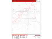 Lake Charles <br /> Wall Map <br /> Zip Code <br /> Red Line Style 2025 Map