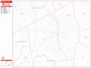 Brockton <br /> Wall Map <br /> Zip Code <br /> Red Line Style 2025 Map