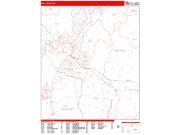Fall River <br /> Wall Map <br /> Zip Code <br /> Red Line Style 2025 Map
