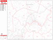 Haverhill <br /> Wall Map <br /> Zip Code <br /> Red Line Style 2025 Map