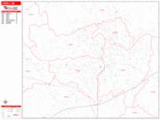 Lowell <br /> Wall Map <br /> Zip Code <br /> Red Line Style 2025 Map