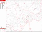 Lynn <br /> Wall Map <br /> Zip Code <br /> Red Line Style 2025 Map