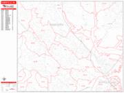 Somerville <br /> Wall Map <br /> Zip Code <br /> Red Line Style 2024 Map