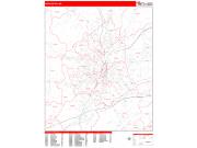 Worcester <br /> Wall Map <br /> Zip Code <br /> Red Line Style 2025 Map