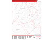 Bethesda <br /> Wall Map <br /> Zip Code <br /> Red Line Style 2025 Map