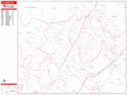 Columbia <br /> Wall Map <br /> Zip Code <br /> Red Line Style 2025 Map