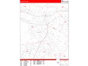 Ellicott City <br /> Wall Map <br /> Zip Code <br /> Red Line Style 2025 Map