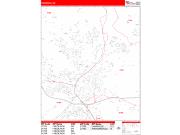 Frederick <br /> Wall Map <br /> Zip Code <br /> Red Line Style 2025 Map