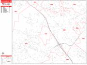 Gaithersburg <br /> Wall Map <br /> Zip Code <br /> Red Line Style 2025 Map