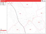 Rockville <br /> Wall Map <br /> Zip Code <br /> Red Line Style 2025 Map