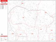 Towson <br /> Wall Map <br /> Zip Code <br /> Red Line Style 2025 Map