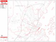 Portland <br /> Wall Map <br /> Zip Code <br /> Red Line Style 2025 Map