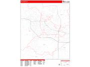 Ann Arbor <br /> Wall Map <br /> Zip Code <br /> Red Line Style 2025 Map