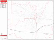 Battle Creek <br /> Wall Map <br /> Zip Code <br /> Red Line Style 2025 Map
