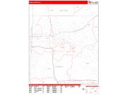 East Lansing <br /> Wall Map <br /> Zip Code <br /> Red Line Style 2025 Map