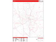 Flint <br /> Wall Map <br /> Zip Code <br /> Red Line Style 2025 Map